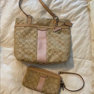 Coach tote and wallet set